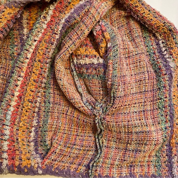NANCY LEE KAUFMAN HANDMADE CARDIGAN SWEATER JACKET BUTTON OOAK MULTICOLOR S fit - Picture 11 of 12